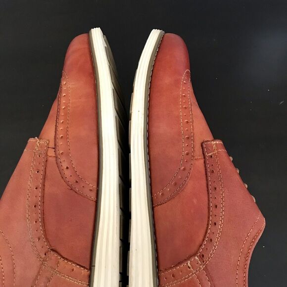 Vostey Milan Cognac Orange Leather Wingtip Dress Lace Up Shoes Men’s Size US 11 - Picture 5 of 14